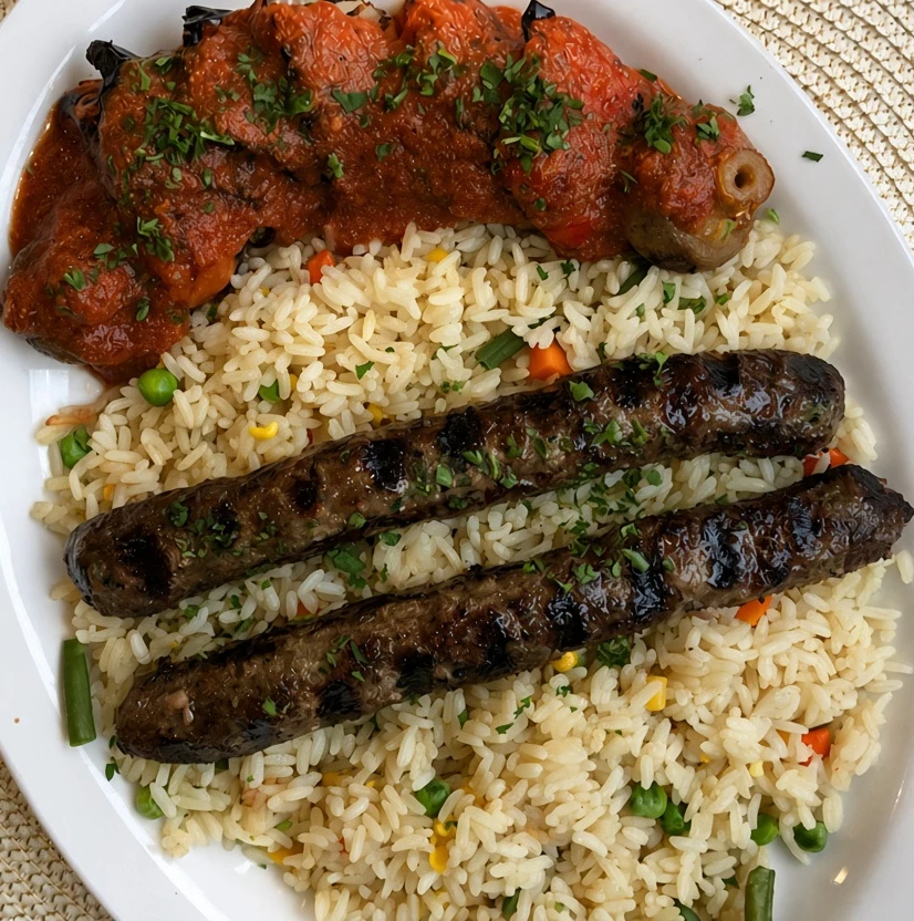 Shish kafta dinner at Golden Pita Lebanese restaurant Ancaster