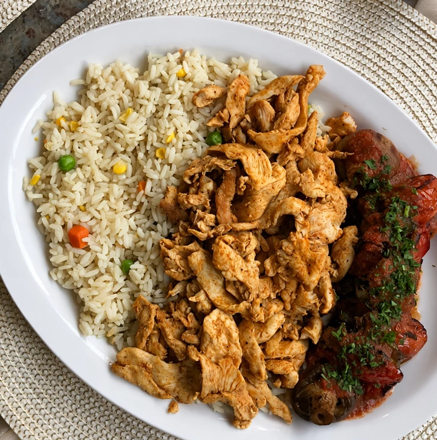 Lebanese shawarma plate at Golden Pita in Ancaster